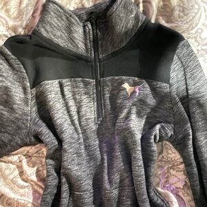 Cute warm Victoria secret grey quarter zip up sweater #victoriasecret #pink